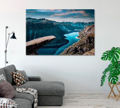 Trolls Tongue In Norway Canvas Wall Art-Canvas Print-CetArt-1 Panel-24x16 inches-CetArt