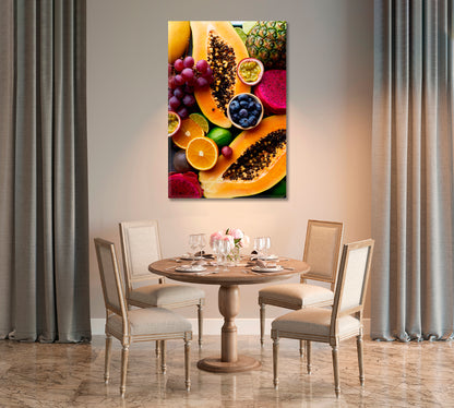 Tropical Fruits Canvas Wall Decor-Canvas Print-CetArt-1 panel-16x24 inches-CetArt