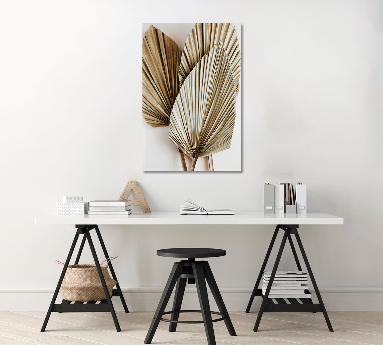 Palm Leaves Canvas Wall Decor-Canvas Print-CetArt-1 panel-16x24 inches-CetArt