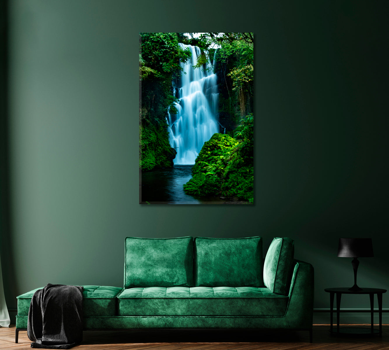 Rainforest Waterfall Canvas Art For Home-Canvas Print-CetArt-1 panel-16x24 inches-CetArt