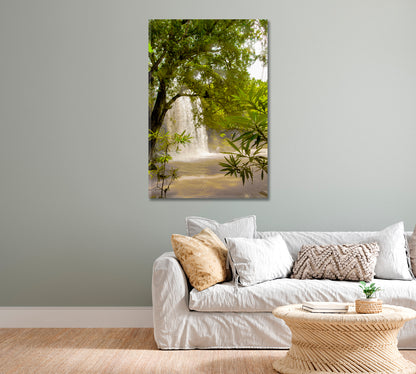 Africa Jungle Waterfall Canvas Home Interior-Canvas Print-CetArt-1 panel-16x24 inches-CetArt