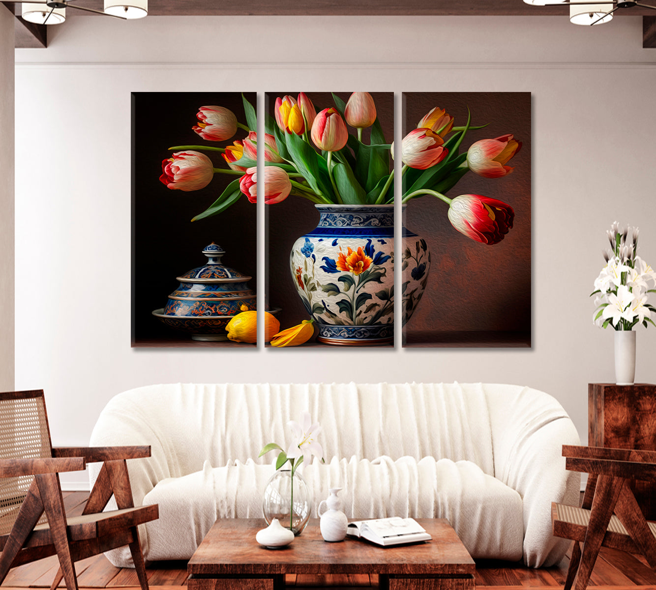 Tulips Still Life Wall Art Print-Canvas Print-CetArt-1 Panel-24x16 inches-CetArt