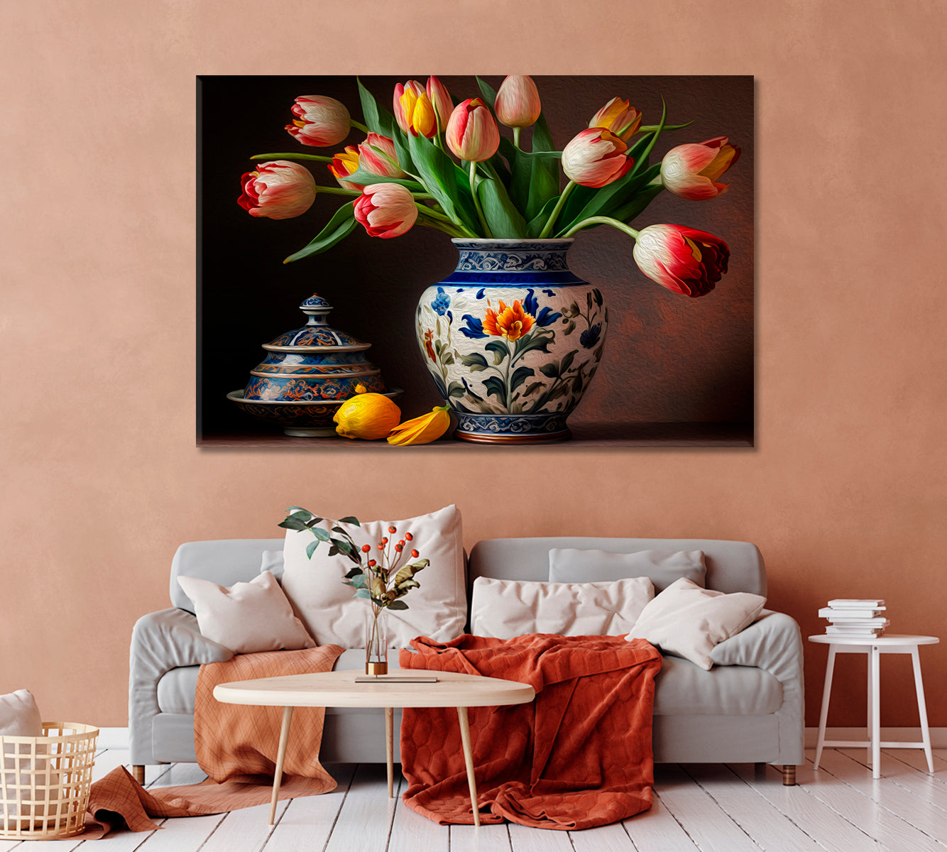 Tulips Still Life Wall Art Print-Canvas Print-CetArt-1 Panel-24x16 inches-CetArt