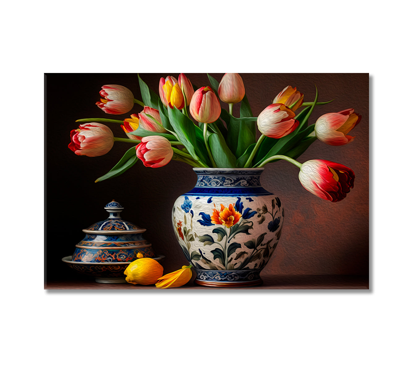 Tulips Still Life Wall Art Print-Canvas Print-CetArt-1 Panel-24x16 inches-CetArt