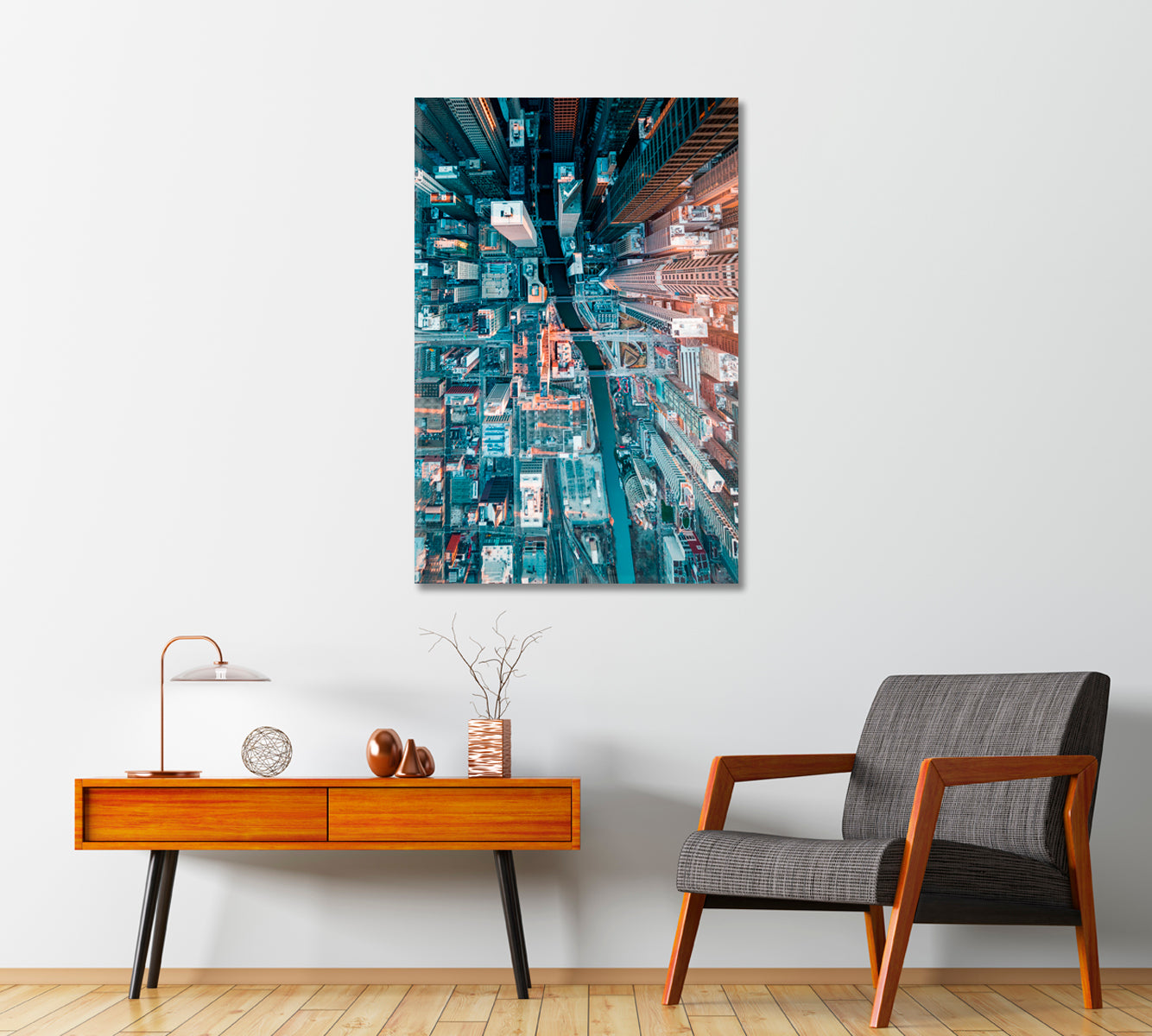 Chicago Office Wall Art Decor-Canvas Print-CetArt-1 panel-16x24 inches-CetArt