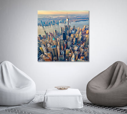 Downtown Manhattan Office Canvas Print-Canvas Print-CetArt-1 panel-12x12 inches-CetArt