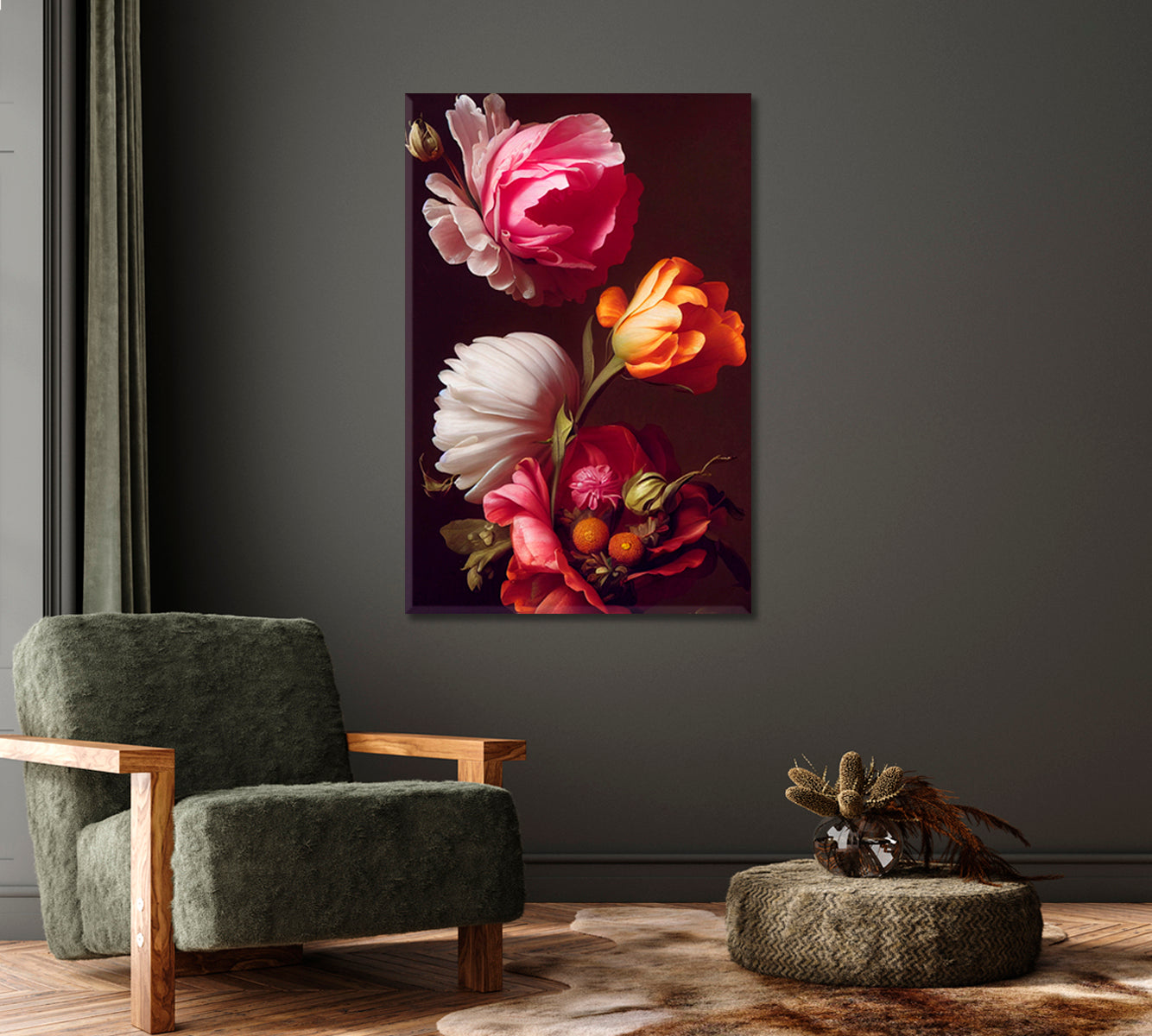 Colorful Roses Still Life Canvas Print-Canvas Print-CetArt-1 panel-16x24 inches-CetArt