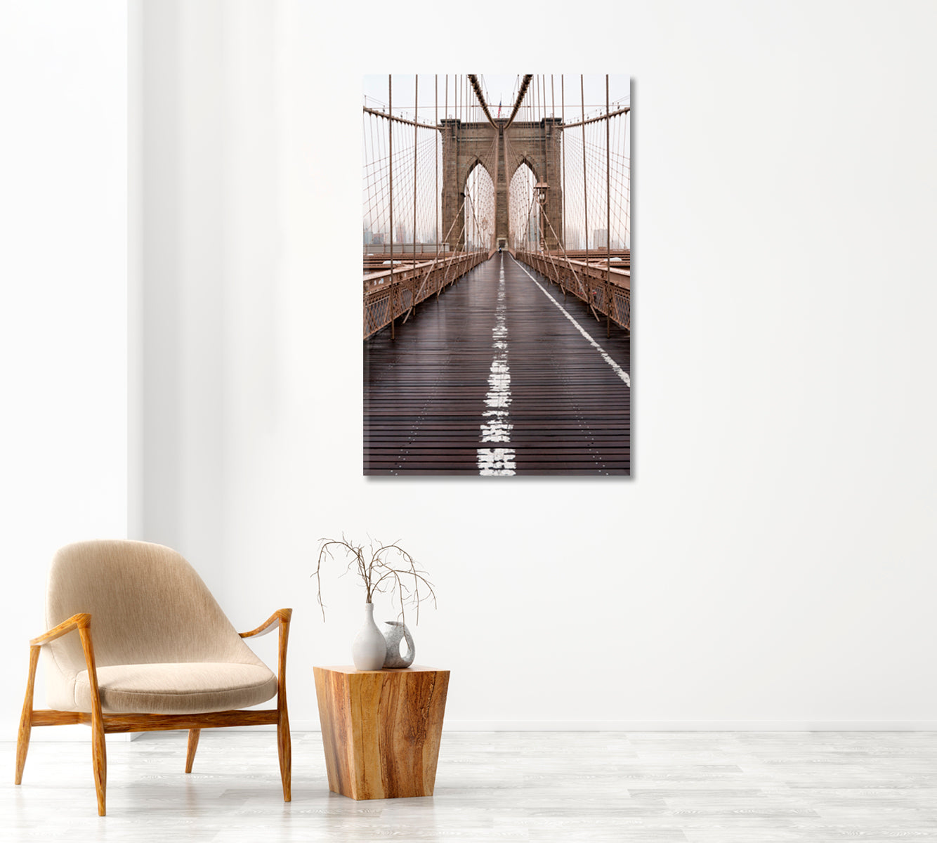 Brooklyn Bridge NYC Wall Art Decor-Canvas Print-CetArt-1 panel-16x24 inches-CetArt