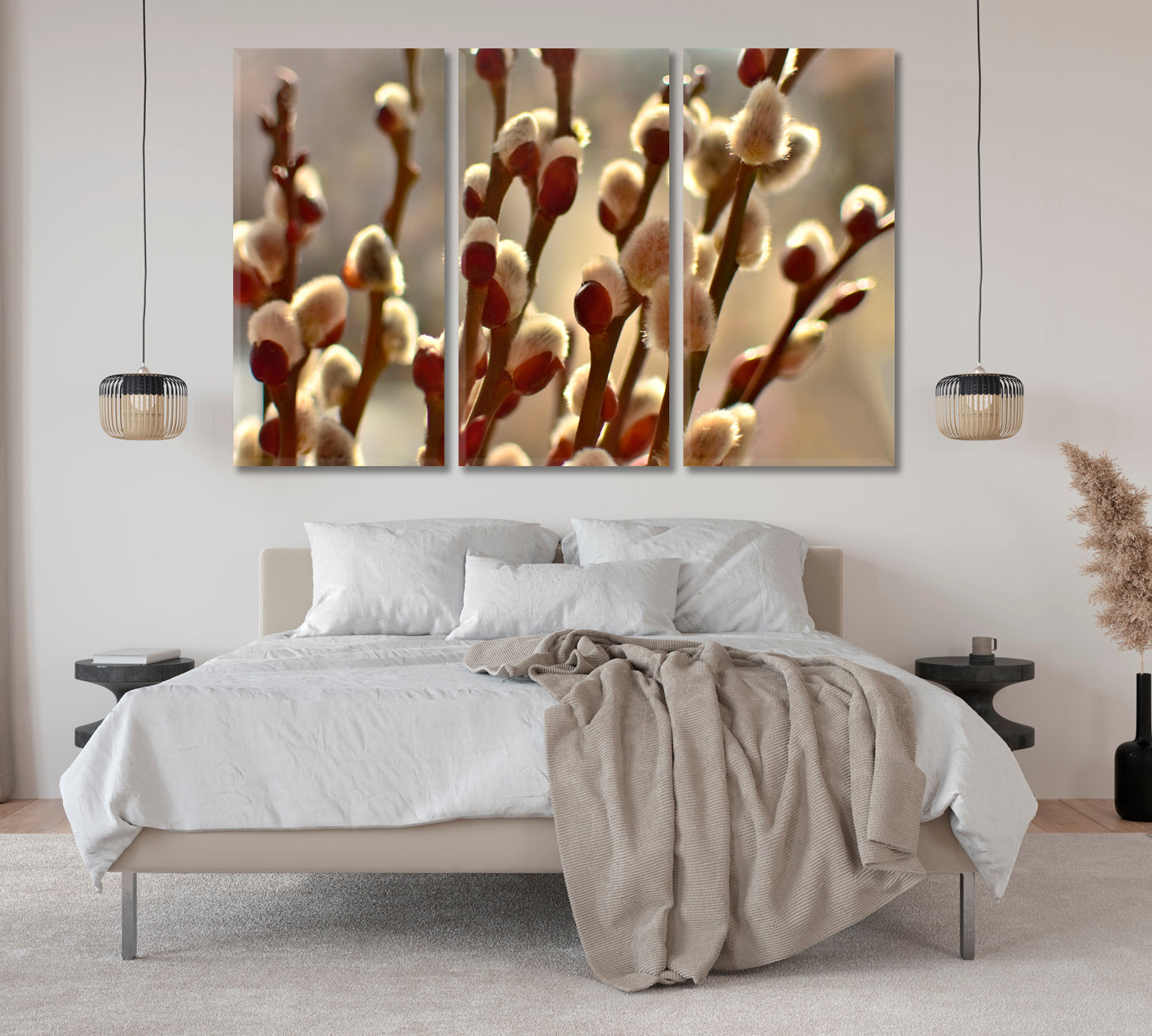 Willow Branches Wall Canvas Art Print-Canvas Print-CetArt-1 Panel-24x16 inches-CetArt