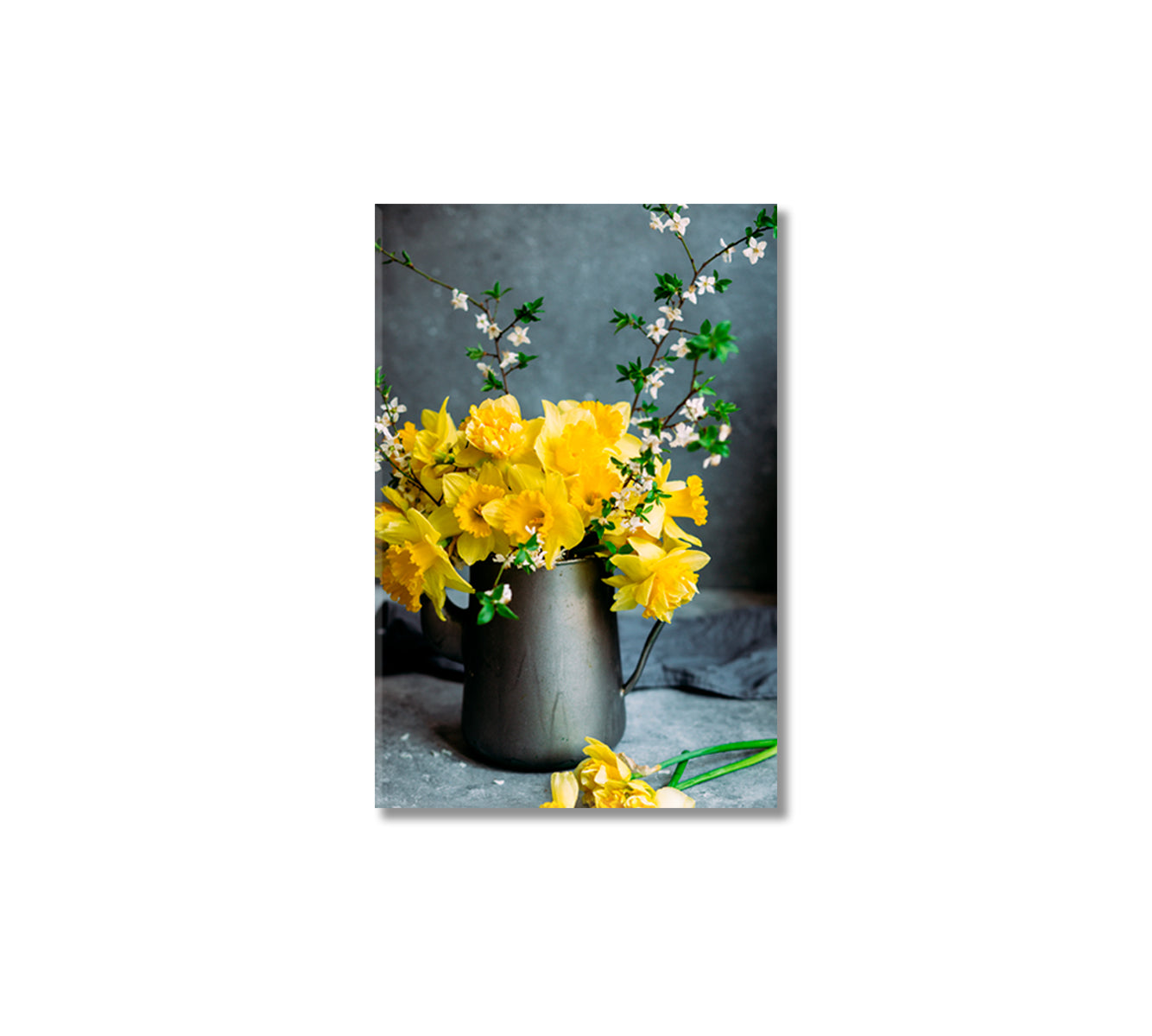 Yellow Daffodils Canvas Home Wall Art-Canvas Print-CetArt-1 panel-16x24 inches-CetArt