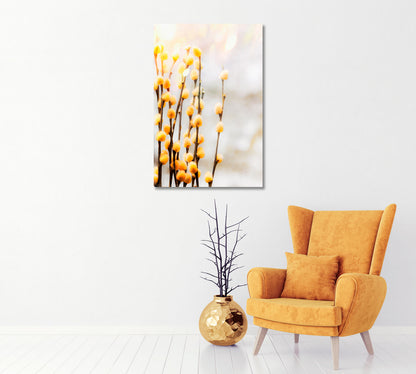 Yellow Willow Branches Giclee Art Decor-Canvas Print-CetArt-1 panel-16x24 inches-CetArt