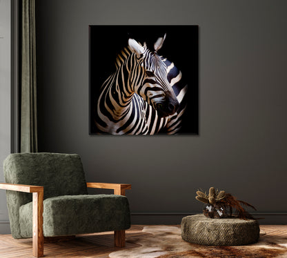 Burchell Zebra Wall Art Decor-Canvas Print-CetArt-1 panel-12x12 inches-CetArt