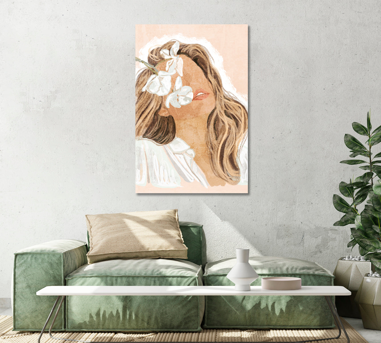 Abstract Boho Woman Portrait Canvas Print-Canvas Print-CetArt-1 panel-16x24 inches-CetArt