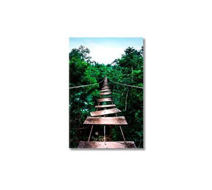 Jungle Rope Bridge Print Wall Art-Canvas Print-CetArt-1 panel-16x24 inches-CetArt