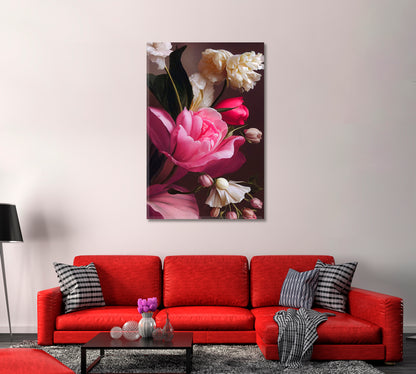 Elegant Roses Still Life Wall Art-Canvas Print-CetArt-1 panel-16x24 inches-CetArt