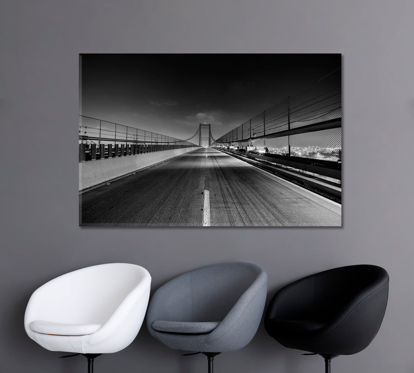 Vincent Thomas Bridge Los Angeles California Canvas Print-Canvas Print-CetArt-1 Panel-24x16 inches-CetArt