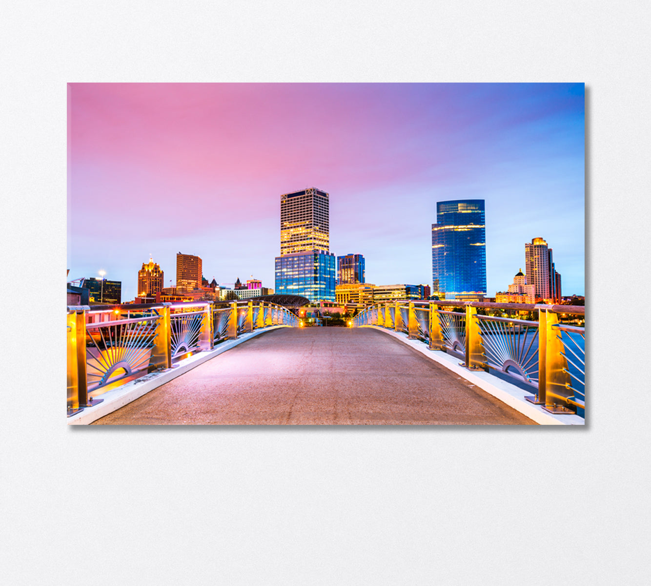 Downtown Milwaukee Wisconsin USA Canvas Print-Canvas Print-CetArt-1 Panel-24x16 inches-CetArt