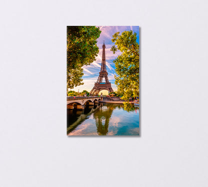 Eiffer Tower and Seine River Paris France Canvas Print-Canvas Print-CetArt-1 panel-16x24 inches-CetArt