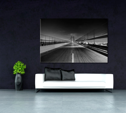 Vincent Thomas Bridge Los Angeles California Canvas Print-Canvas Print-CetArt-1 Panel-24x16 inches-CetArt