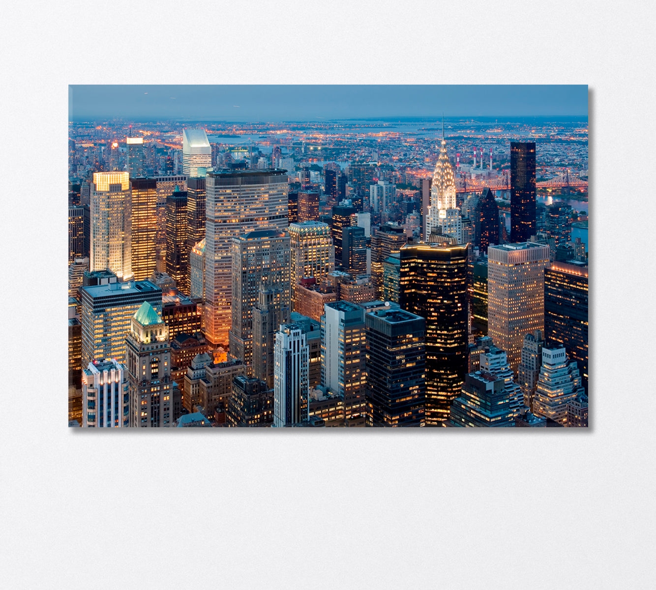 Sunset over Manhattan New York Canvas Print-Canvas Print-CetArt-1 Panel-24x16 inches-CetArt