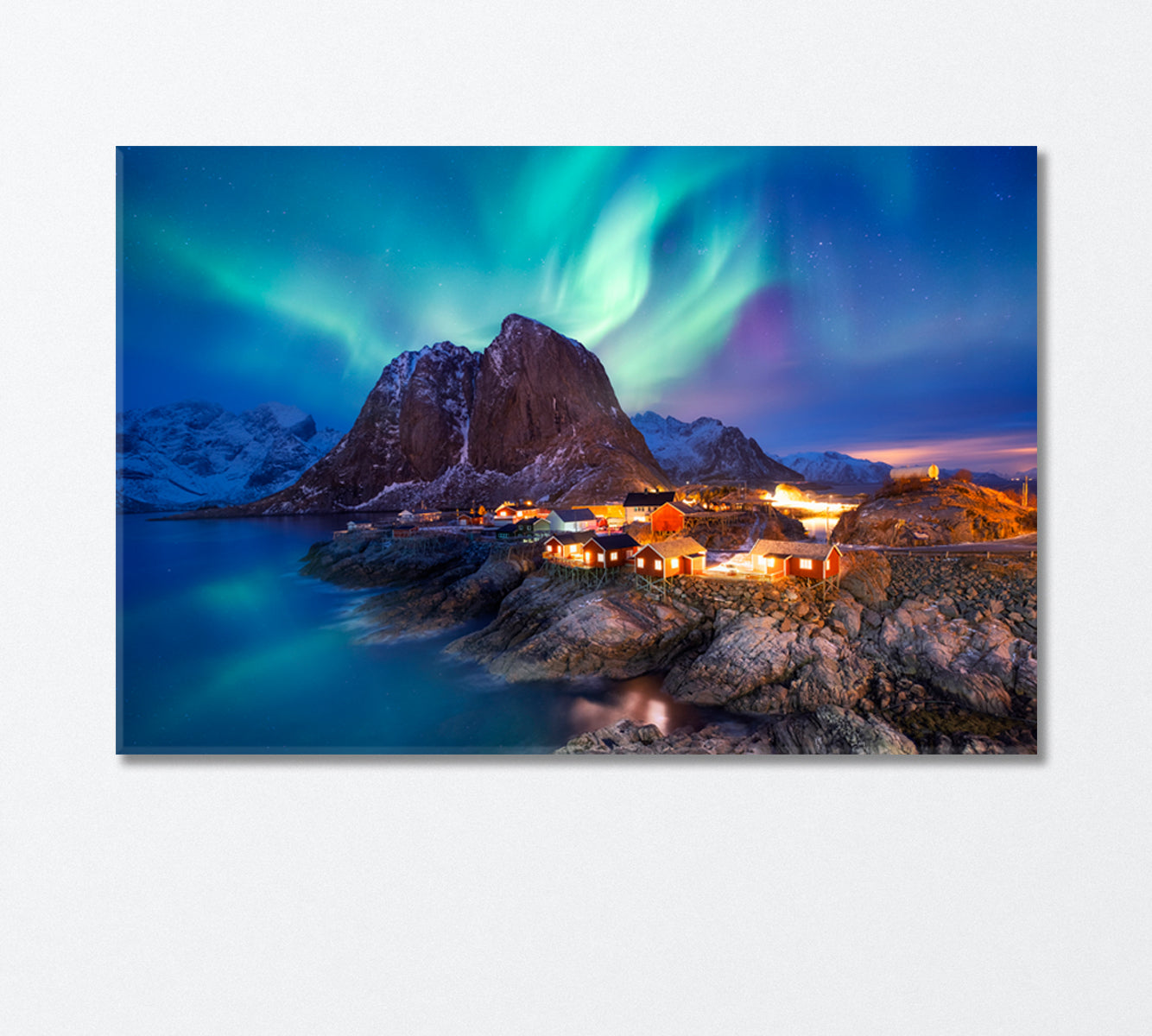 Northern Lights the Lofoten Islands Norway Canvas Print-Canvas Print-CetArt-1 Panel-24x16 inches-CetArt