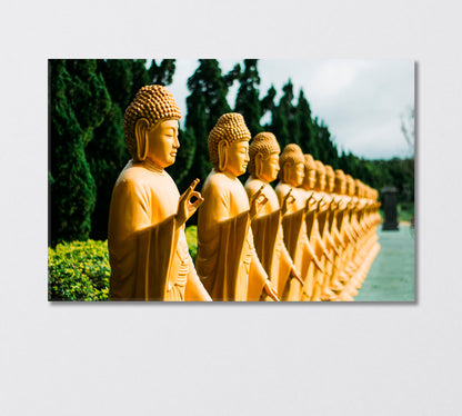 Golden Buddha Statues Canvas Print-Canvas Print-CetArt-1 Panel-24x16 inches-CetArt