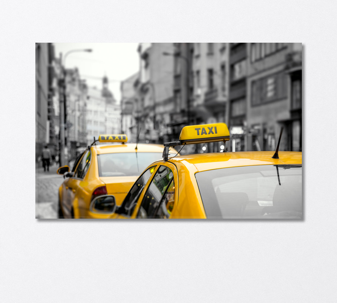 Yellow Taxis on New York Street Canvas Print-Canvas Print-CetArt-1 Panel-24x16 inches-CetArt