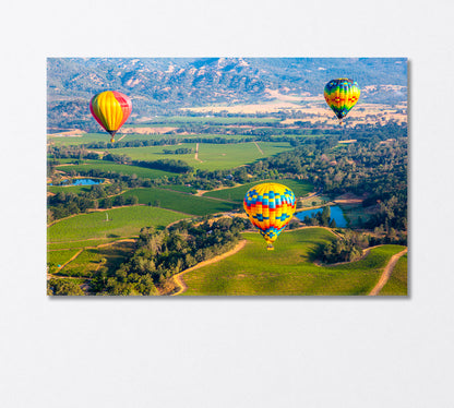 Hot Air Balloon Trip in Napa Valley USA Canvas Print-Canvas Print-CetArt-1 Panel-24x16 inches-CetArt