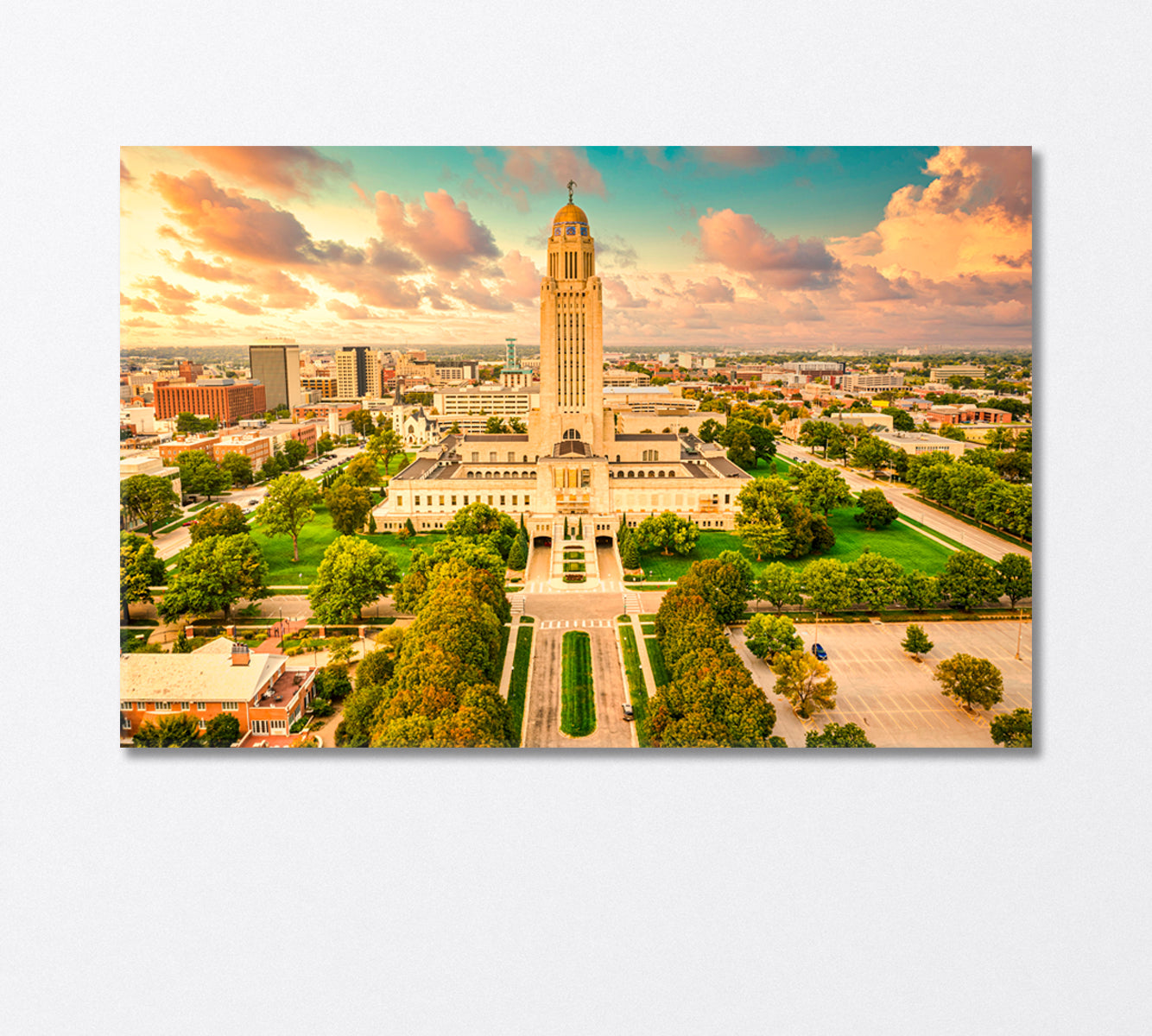 Nebraska State Capitol USA Canvas Print-Canvas Print-CetArt-1 Panel-24x16 inches-CetArt