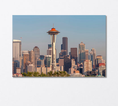 Seattle Skyline Panorama at Sunset Washington USA Canvas Print-Canvas Print-CetArt-1 Panel-24x16 inches-CetArt