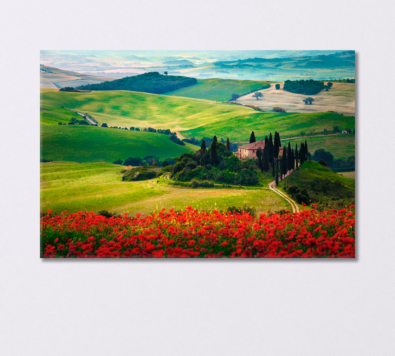 Tuscany with Flower Meadows Italy Canvas Print-Canvas Print-CetArt-1 Panel-24x16 inches-CetArt