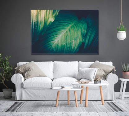 Tropical Green Leaves Canvas Print-Canvas Print-CetArt-1 Panel-24x16 inches-CetArt