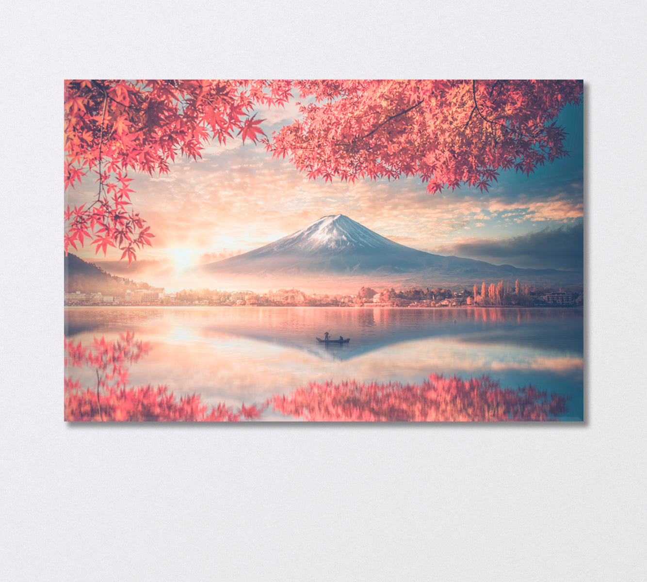 Mount Fuji at Colorful Autumn Japan Canvas Print-Canvas Print-CetArt-1 Panel-24x16 inches-CetArt