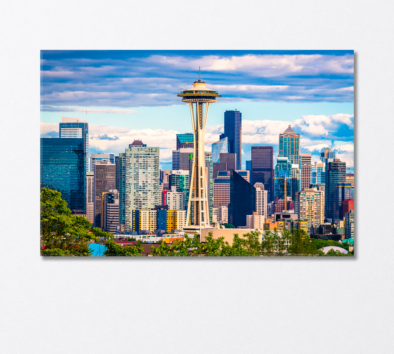 Space Needle Tower in Seattle Washington State USA Canvas Print-Canvas Print-CetArt-1 Panel-24x16 inches-CetArt