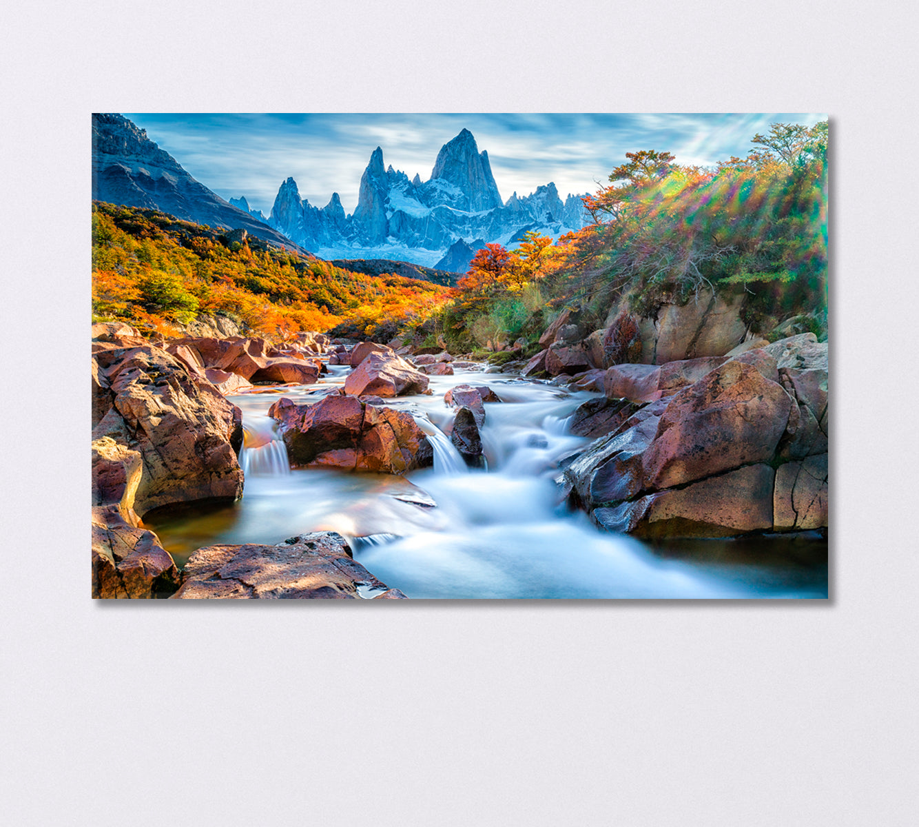 Mount Fitzroy on the Border Chile and Argentina Canvas Print-Canvas Print-CetArt-1 Panel-24x16 inches-CetArt