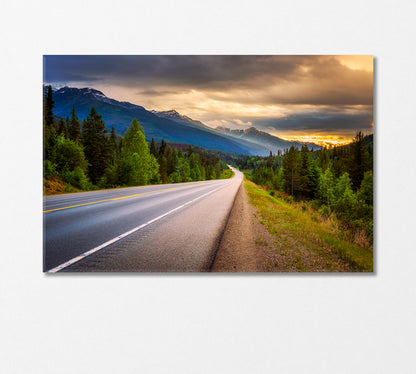 Highway through in Banff National Park Canada Canvas Print-CetArt-1 Panel-24x16 inches-CetArt