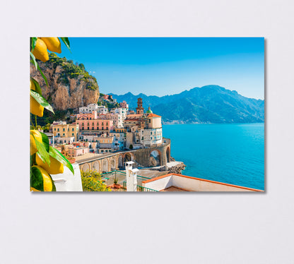 Charming Little Town of Atrani on the Amalfi Coast Italy Canvas Print-Canvas Print-CetArt-1 Panel-24x16 inches-CetArt