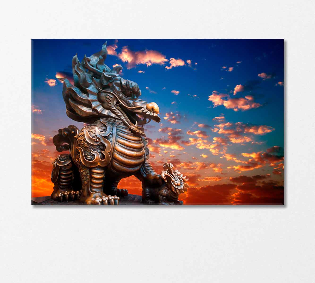 Traditional Chinese Dragon Statue Canvas Print-Canvas Print-CetArt-1 Panel-24x16 inches-CetArt