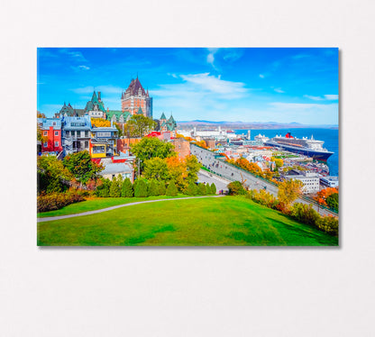 Famous Frontenac Castle Quebec City Canada Canvas Print-Canvas Print-CetArt-1 Panel-24x16 inches-CetArt