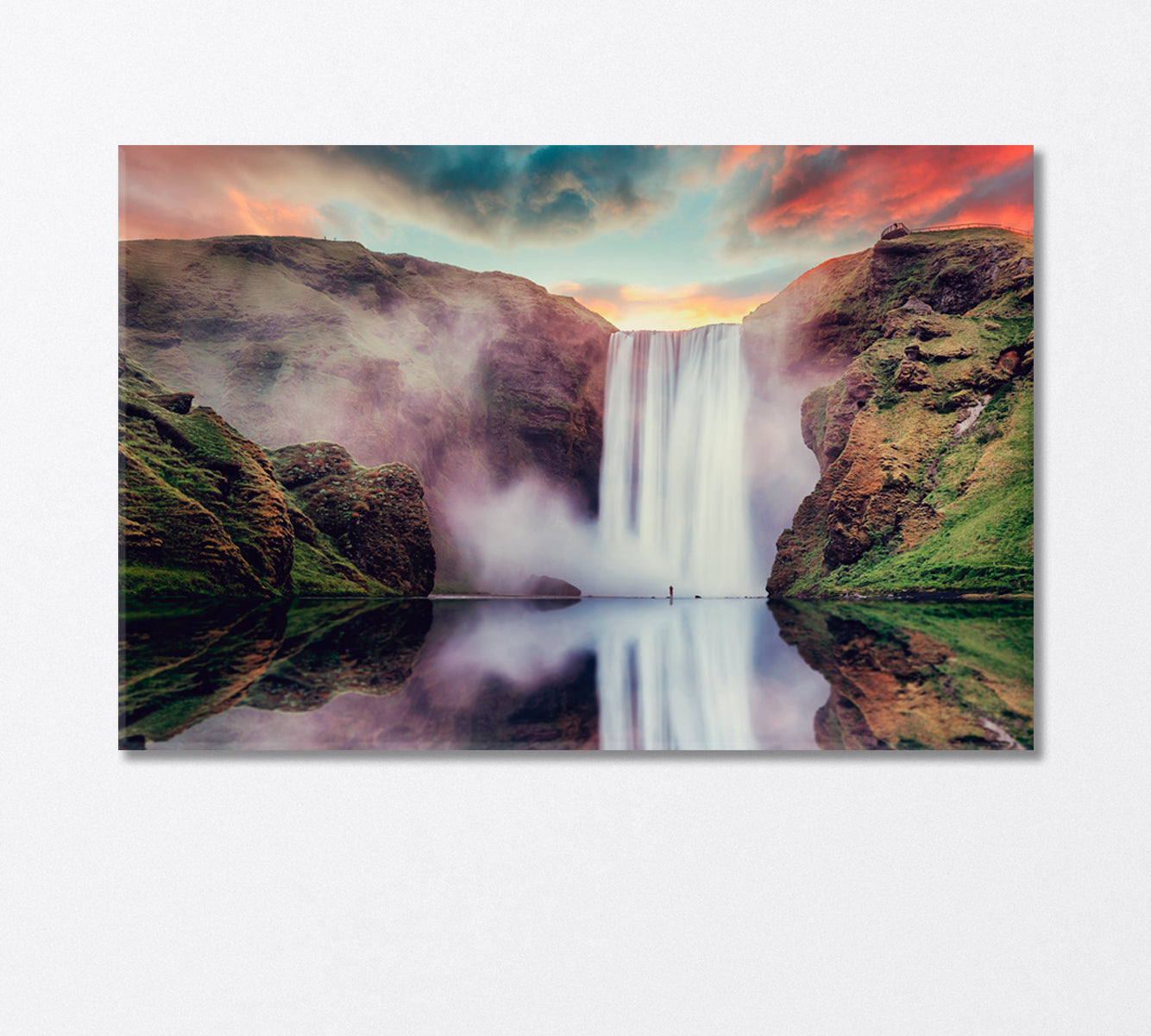 The Breathtaking Beauty of Skogafoss Falls Iceland Canvas Print-Canvas Print-CetArt-1 Panel-24x16 inches-CetArt