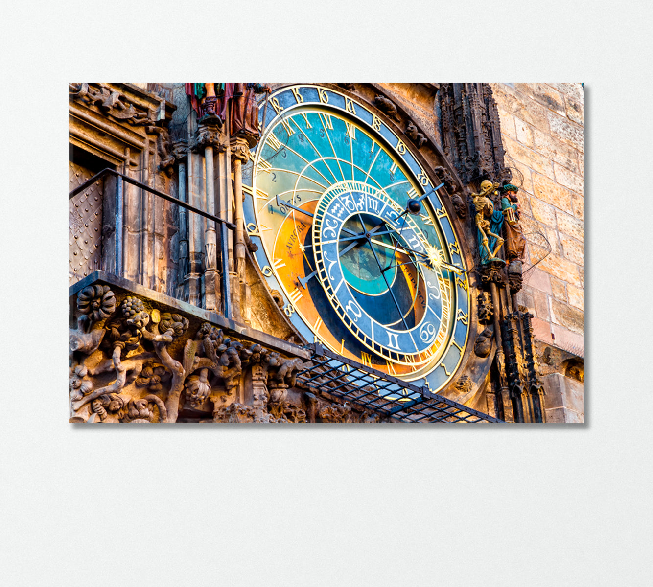 Prague Medieval Astronomical Clock Canvas Print-Canvas Print-CetArt-1 Panel-24x16 inches-CetArt