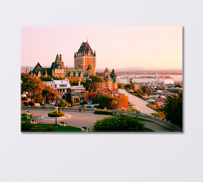 Frontenac Castle in Old Quebec City Canada Canvas Print-Canvas Print-CetArt-1 Panel-24x16 inches-CetArt