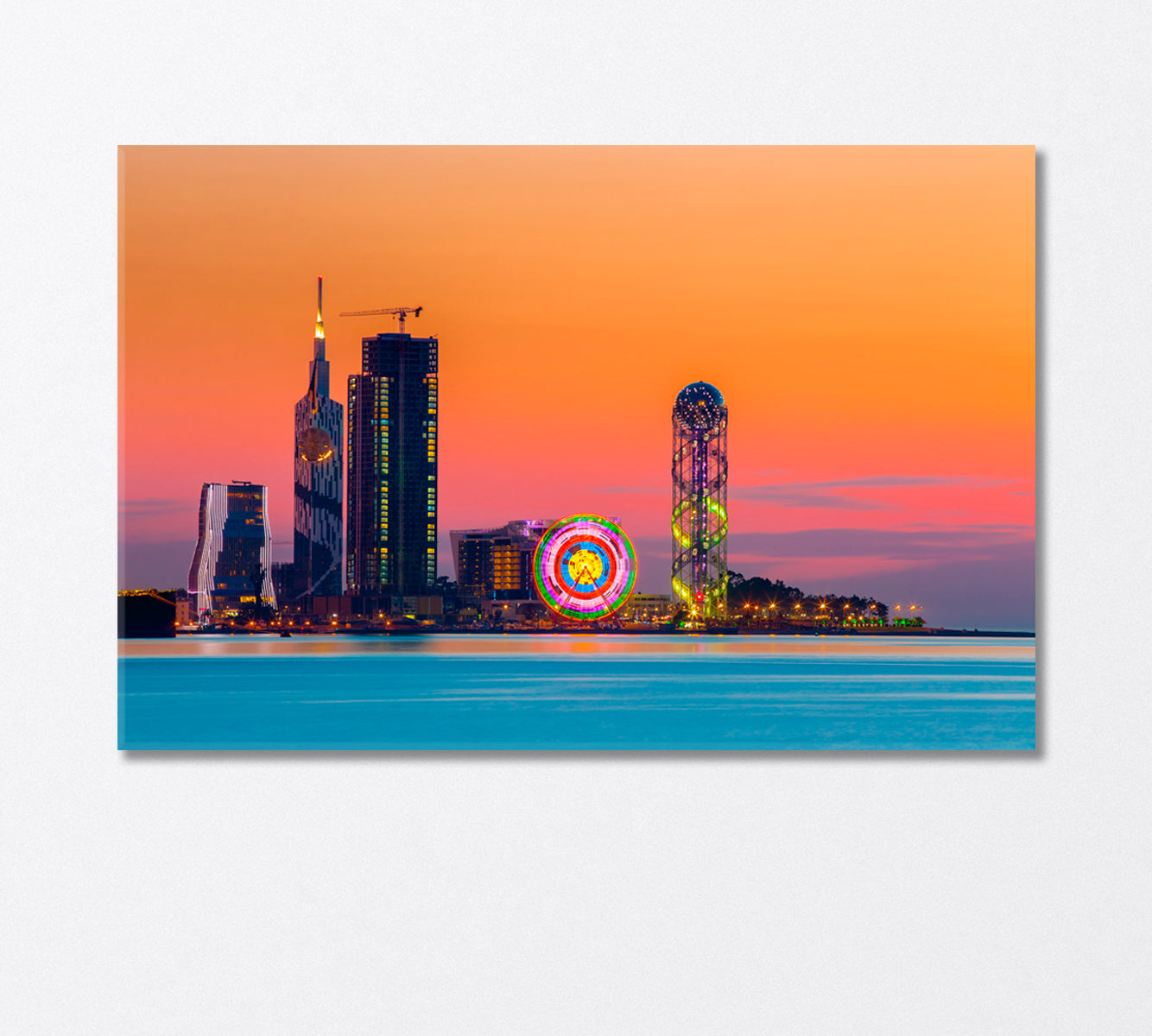 Skyscrapers and Towers Batumi at Sunset Georgia Canvas Print-Canvas Print-CetArt-1 Panel-24x16 inches-CetArt