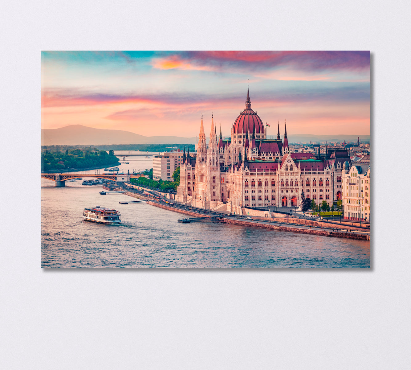 Hungarian Parliament Building in Budapest Canvas Print-Canvas Print-CetArt-1 Panel-24x16 inches-CetArt