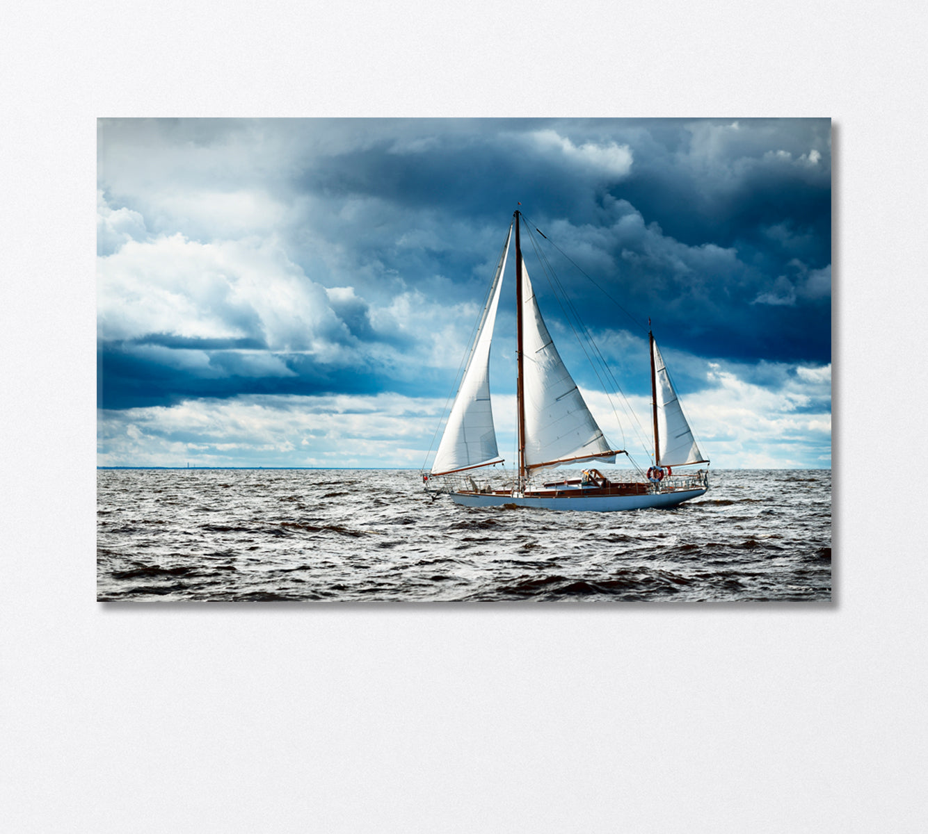 Vintage Wooden Sailboat in Opensea Canvas Print-Canvas Print-CetArt-1 Panel-24x16 inches-CetArt