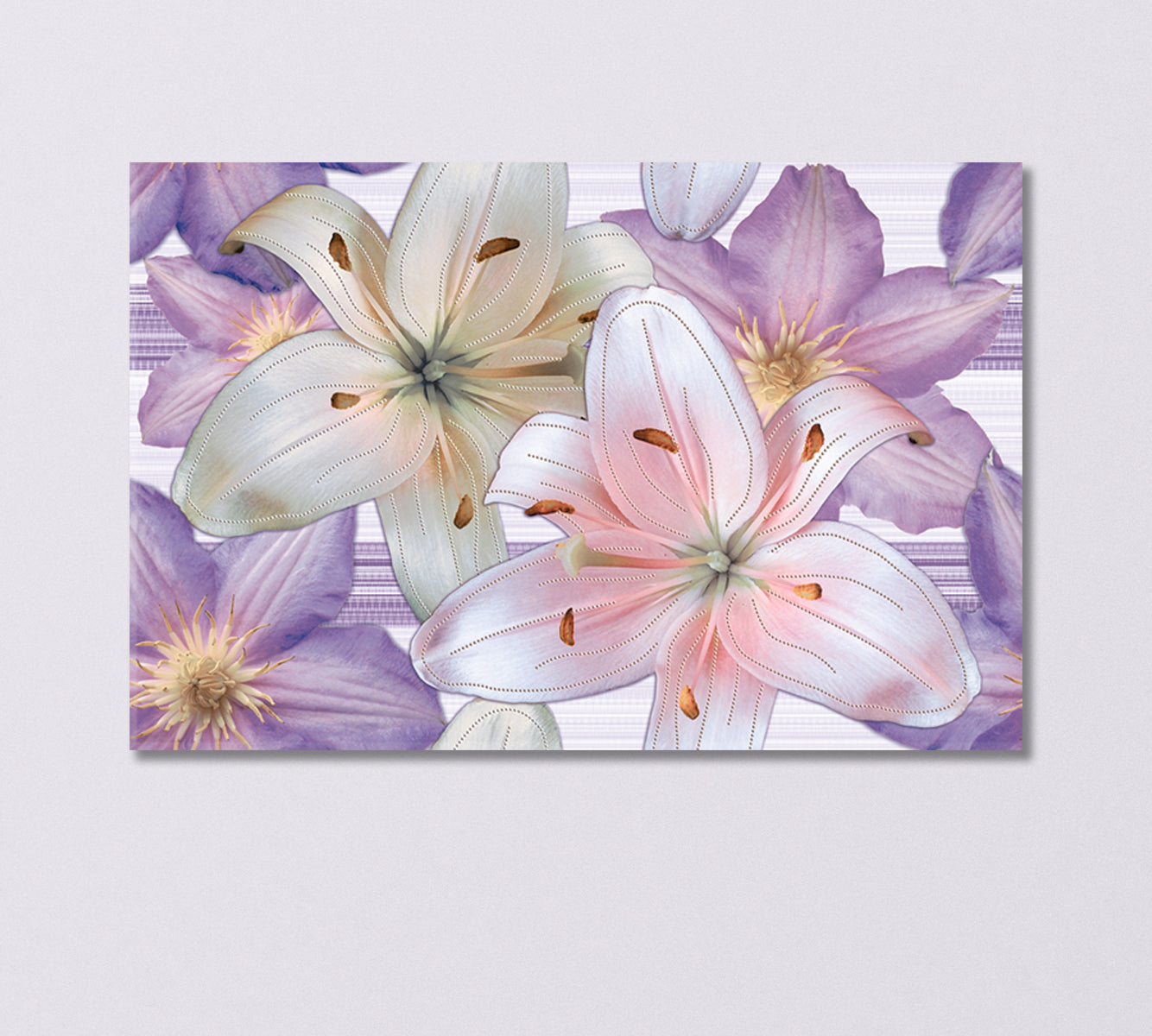 Abstract Lily Flowers Canvas Print-Canvas Print-CetArt-1 Panel-24x16 inches-CetArt