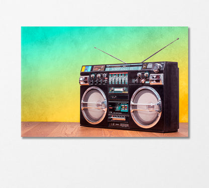 Retro Boombox 1980s Canvas Print-Canvas Print-CetArt-1 Panel-24x16 inches-CetArt