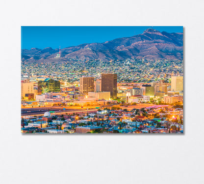 Night Lights El Paso Texas USA Canvas Print-Canvas Print-CetArt-1 Panel-24x16 inches-CetArt