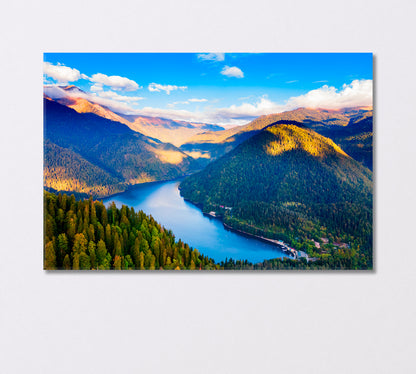 Lake Ritsa in the Mountains of Abkhazia Georgia Canvas Print-Canvas Print-CetArt-1 Panel-24x16 inches-CetArt