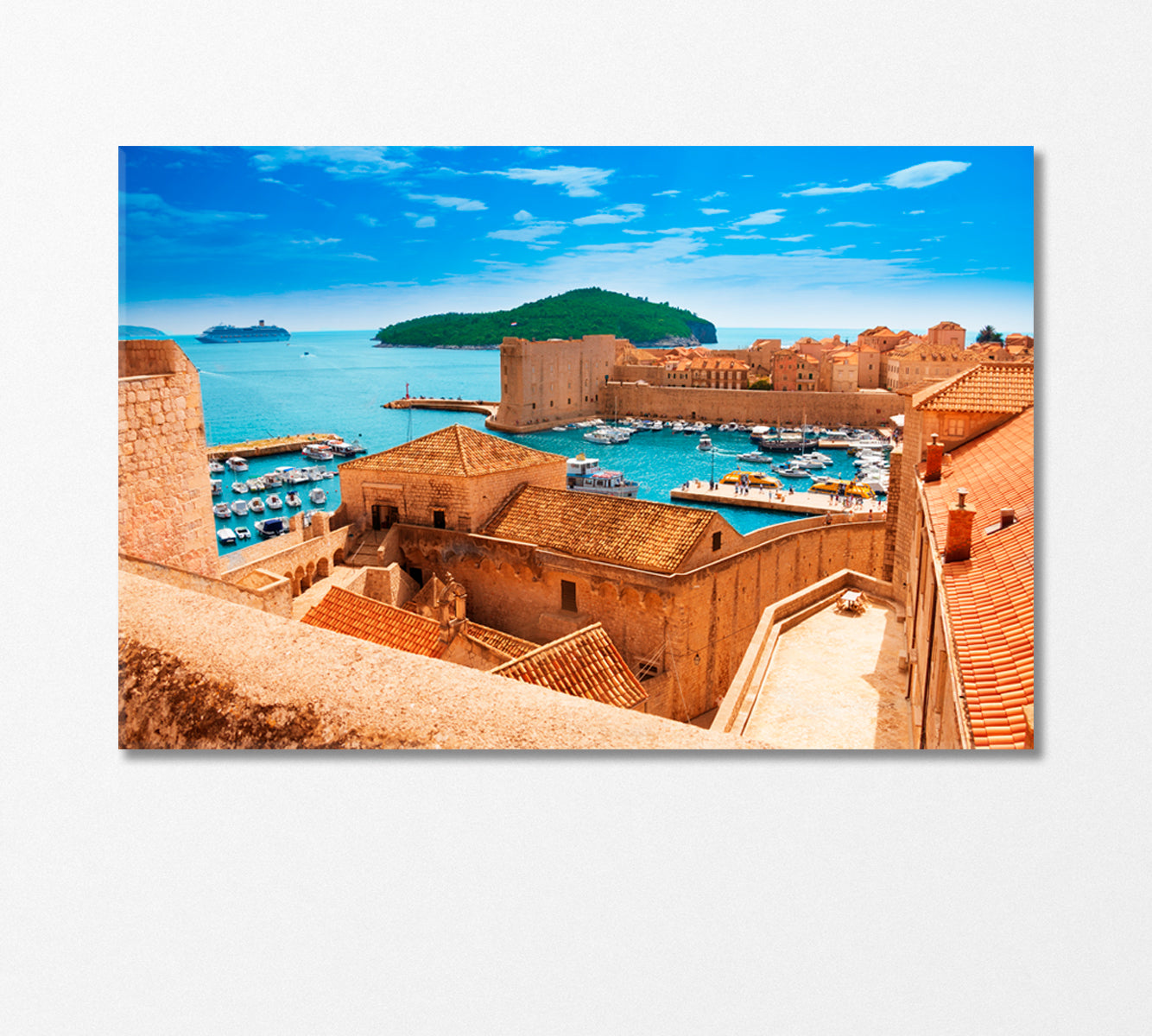 Dubrovnik Seaport Croatia Canvas Print-Canvas Print-CetArt-1 Panel-24x16 inches-CetArt